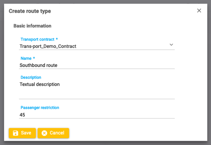 Create route type