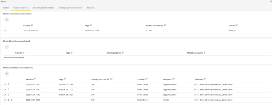 Jármű összerendelések