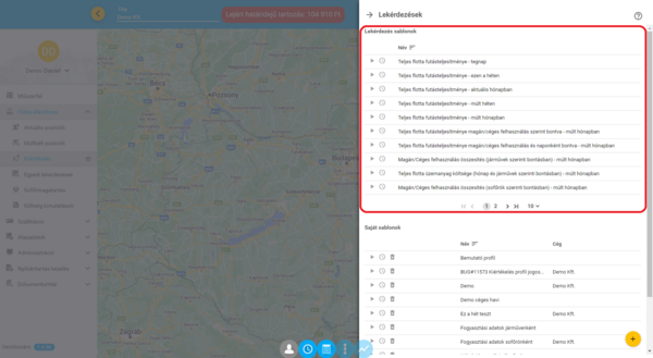 Lekérdezés sablonok