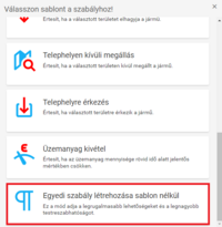 Szabálysablon kiválasztása