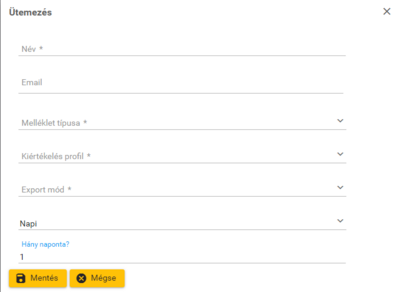 Ütemezés paramétereinek beállítása