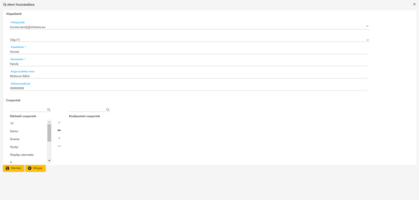 Új személy létrehozása