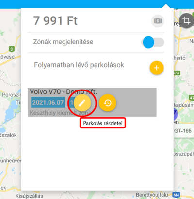 Parkolás részletei