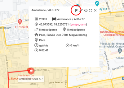 Parkolás leállítása járműről